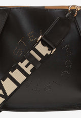 Stella McCartney Perforated Logo Shoulder Bag Black 700073 W8542-1000