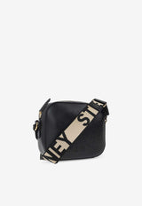 Stella McCartney Mini Perforated Logo Crossbody Bag Black 700266 W8542-1000