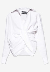 Jacquemus La Chemise Bahia Draped Shirt White 213SH002 1020-100