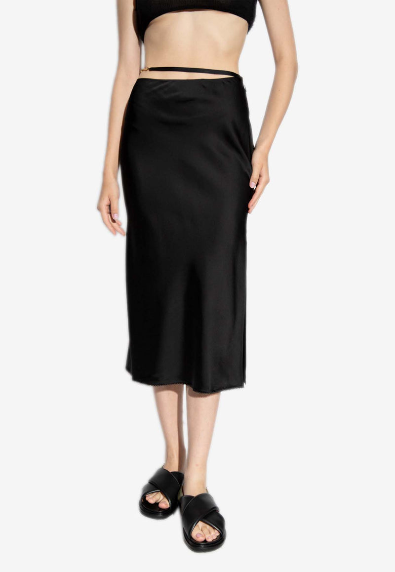 Jacquemus La Jupe Notte Slit Midi Skirt Black 213SK009 1000-990