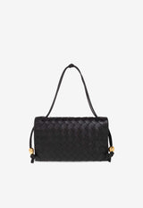 Bottega Veneta Small Trio Intrecciato Leather Shoulder Bag Black 717435 VCPP3-8425