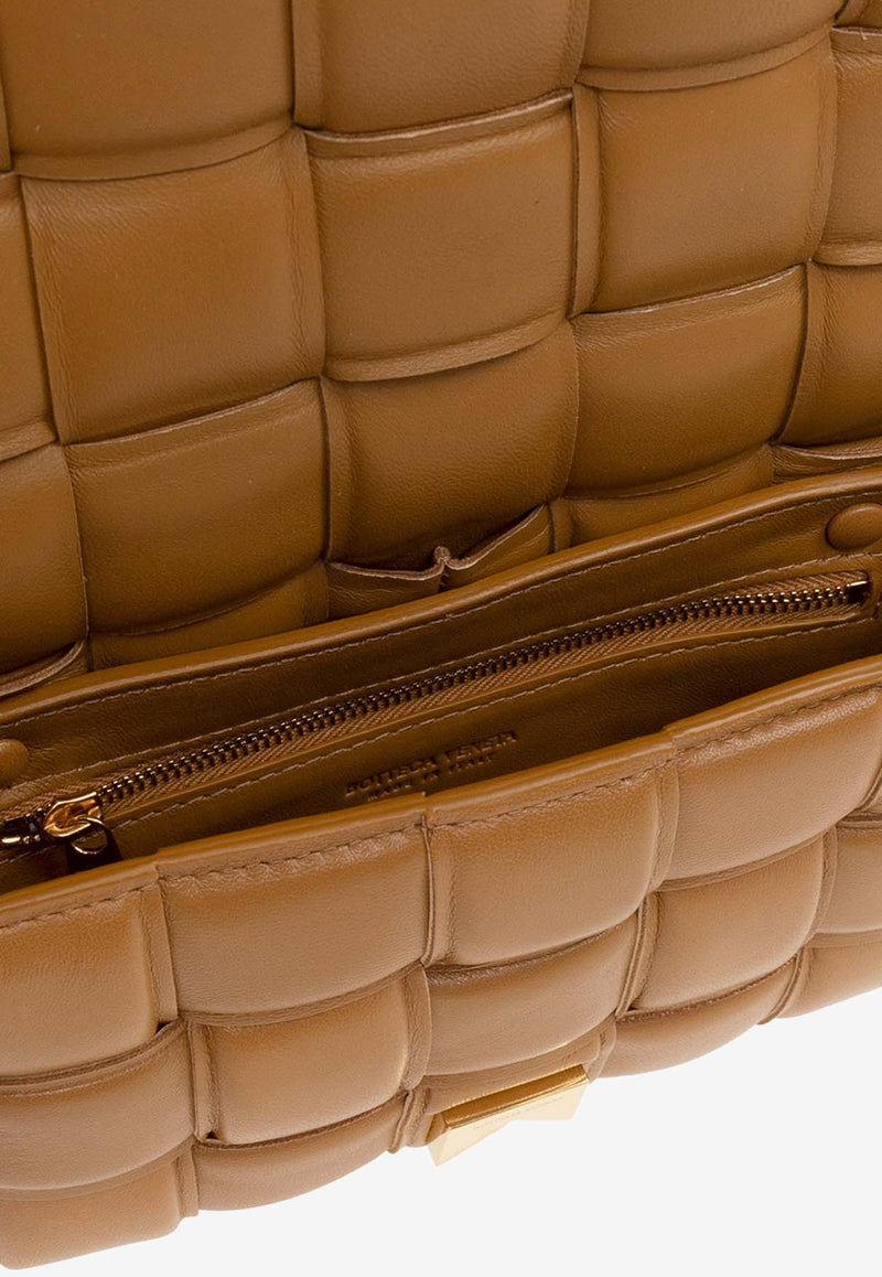 Bottega Veneta Small Padded Cassette Crossbody Bag in Intrecciato Leather Camel 717506 VCQR1-2593