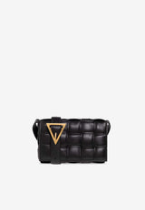 Bottega Veneta Small Padded Cassette Crossbody Bag in Intrecciato Leather Black 717506 VCQR1-8425