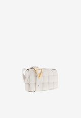 Bottega Veneta Small Padded Cassette Crossbody Bag in Intrecciato Leather White 717506 VCQR1-9009