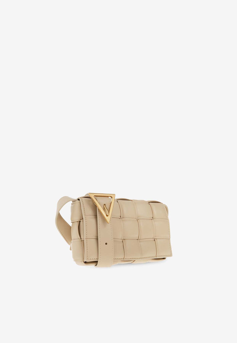 Bottega Veneta Small Padded Cassette Crossbody Bag in Intrecciato Leather Porridge 717506 VCQR1-9776