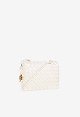 Bottega Veneta Small Loop Crossbody Bag in Intrecciato Leather Bone 717520 V2GV1-9233