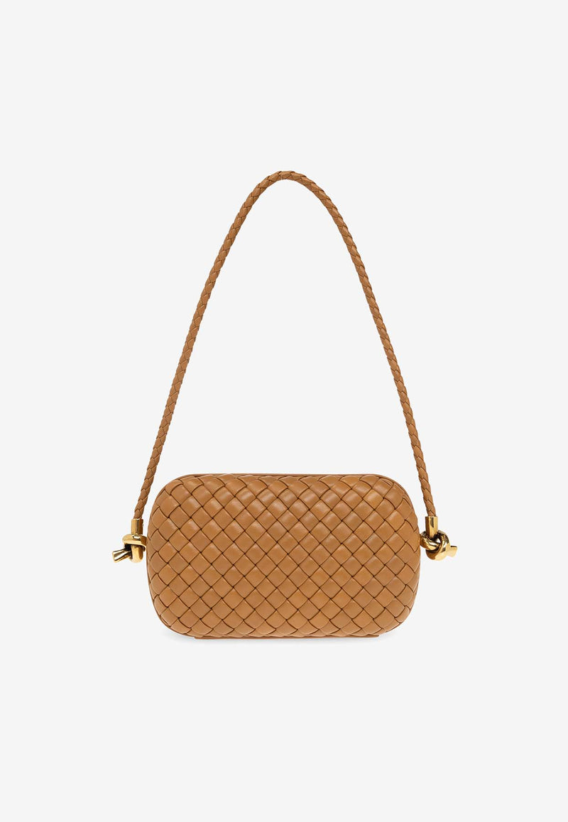 Bottega Veneta Knot Padded Intrecciato Leather Shoulder Bag Camel 717623 V01D1-2545