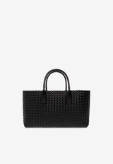 Bottega Veneta Small Cabat Intreccio Leather Tote Bag Black 730297 V1OW1-8425