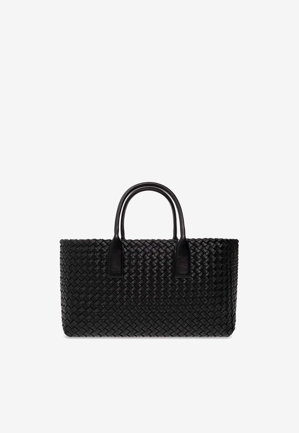 Bottega Veneta Small Cabat Intreccio Leather Tote Bag Black 730297 V1OW1-8425