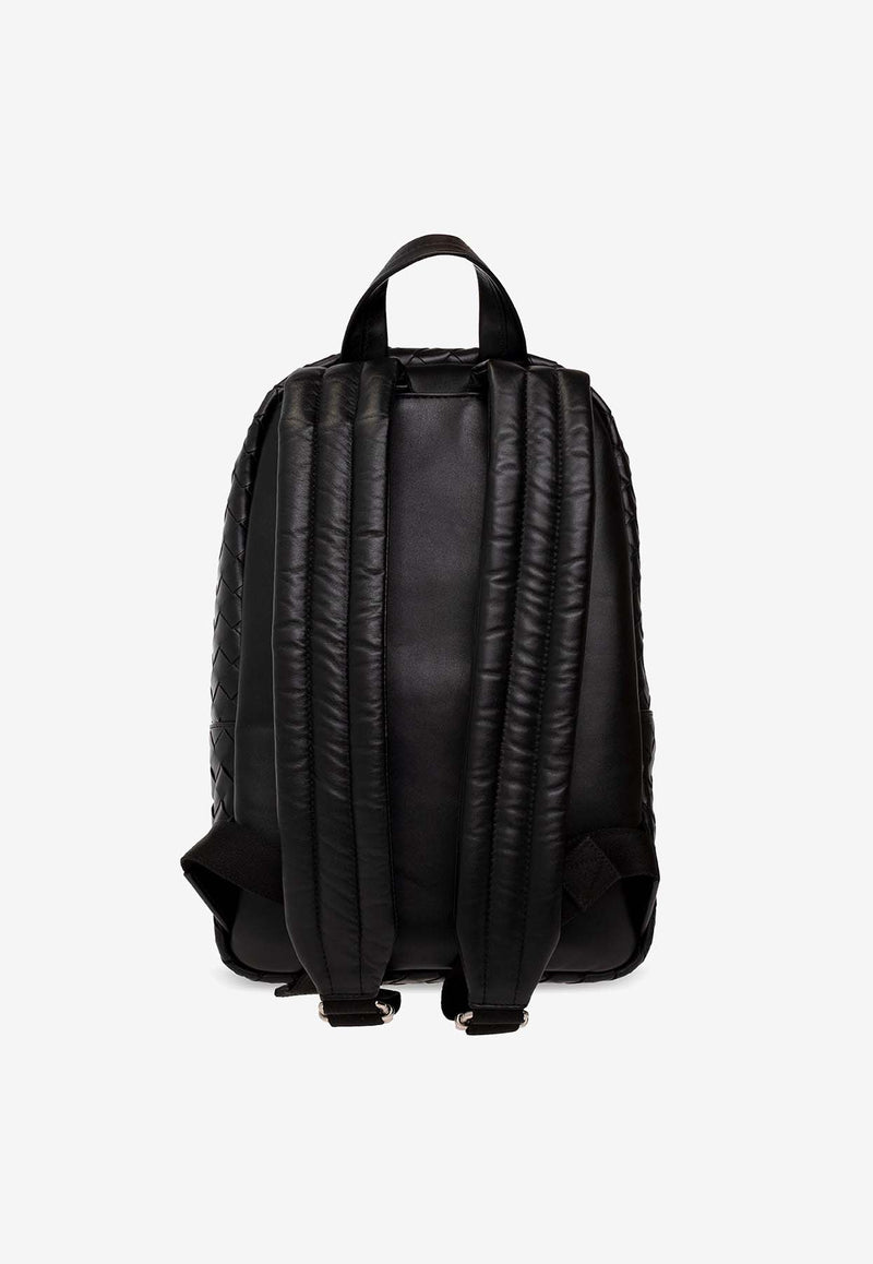 Bottega Veneta Small Classic Intrecciato Leather Backpack Black 730728 V2HL2-8803