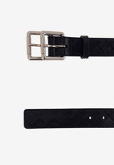 Bottega Veneta Double Buckle Intrecciato Leather Belt Space 730774 V2OT1-3724