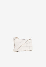 Bottega Veneta Small Cassette Intreccio Crossbody Bag White 730848 VMAY1-9009