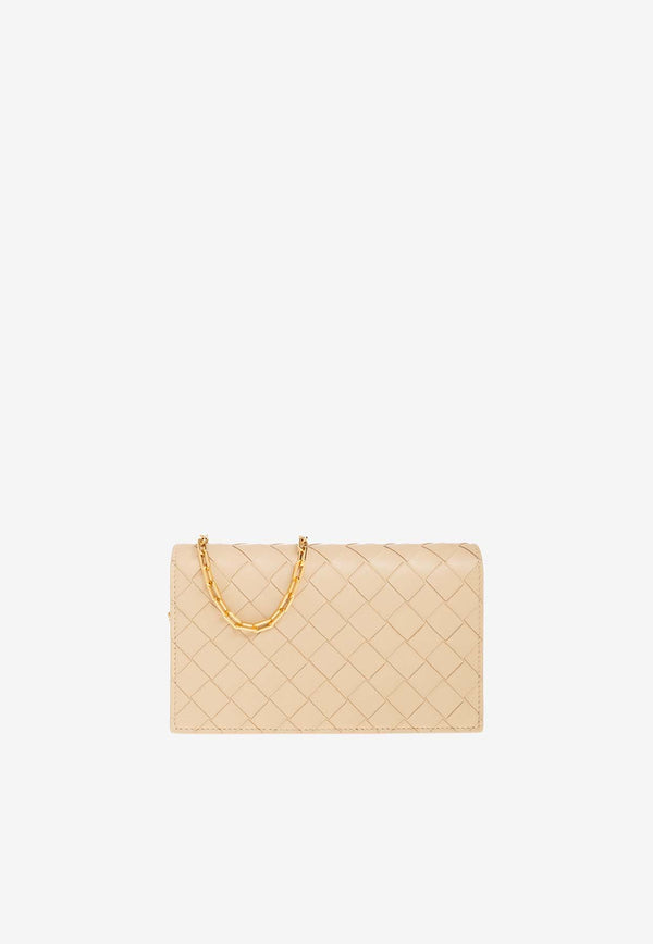 Bottega Veneta Mini intrecciato Leather Chain Clutch Porridge 731118 VCPP3-9776