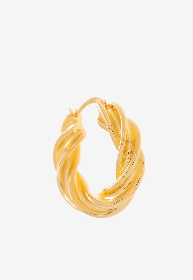 Bottega Veneta Pillar Twisted Hoop Earrings Gold 731970 VAHU0-8120