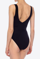 Tory Burch Miller Plunge One-Piece Swimsuit Black 73220 0-001