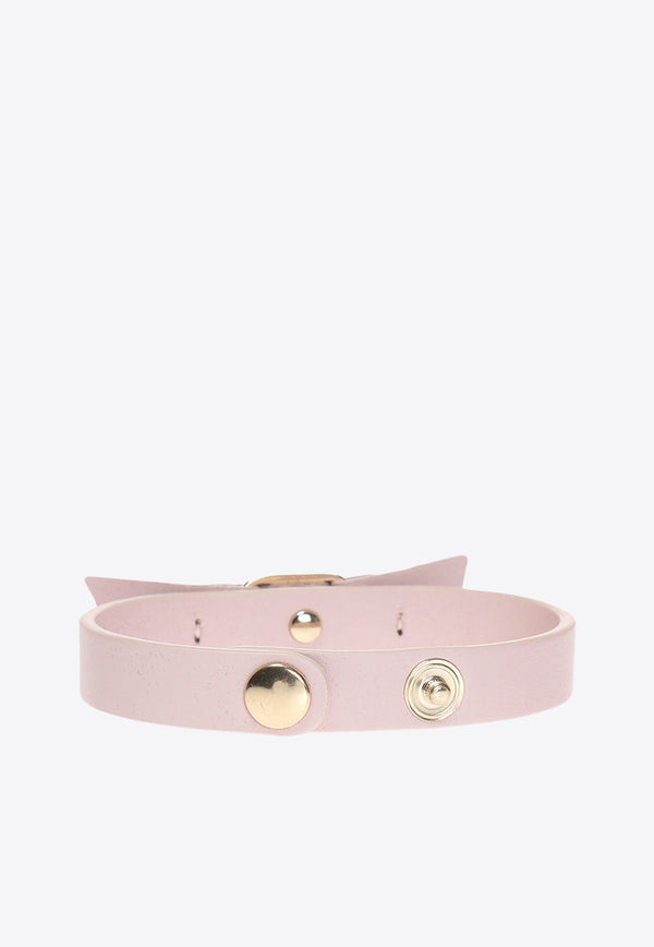 Salvatore Ferragamo Vara Bow Leather Bracelet Pink 762500 BR VARA 1GIR 670552-MACARON OTT OROCH 0,5