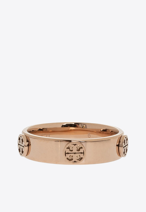 Tory Burch Miller Embossed Logo Ring Rose Gold 76882 0-654