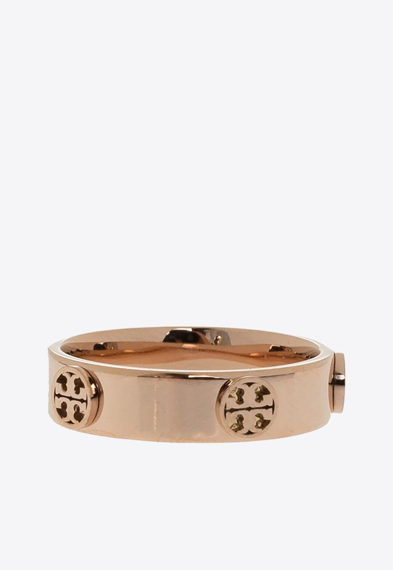 Tory Burch Miller Embossed Logo Ring Rose Gold 76882 0-654