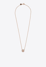 Tory Burch Miller Paved Logo Delicate Necklace Rose Gold 53420 0-696