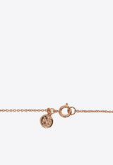 Tory Burch Miller Paved Logo Delicate Necklace Rose Gold 53420 0-696