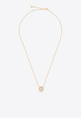 Tory Burch Miller Paved Logo Delicate Necklace Gold 53420 0-783