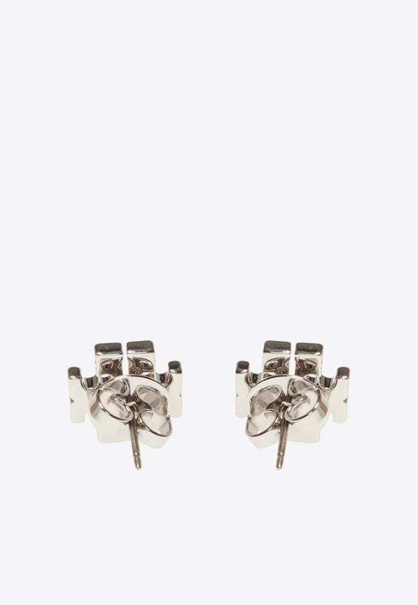 Tory Burch Kira Crystal Pave Stud Earrings Silver 53423 0-042