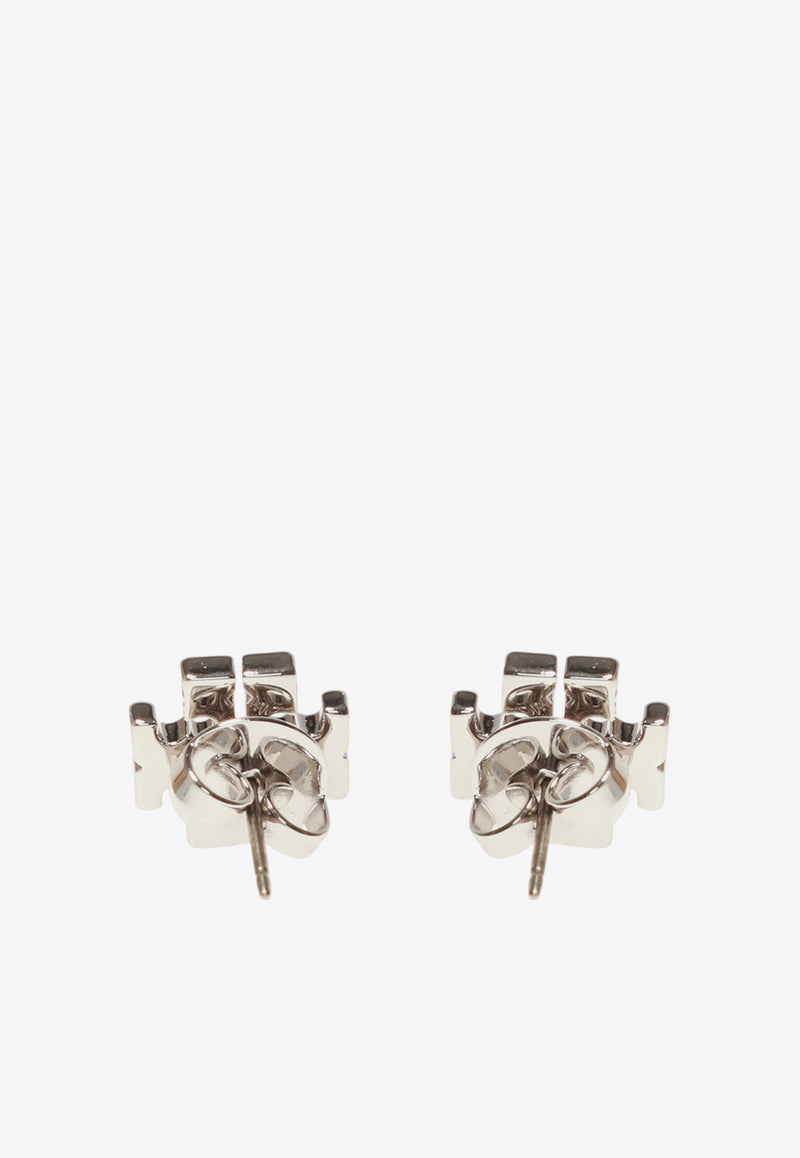 Tory Burch Kira Crystal Pave Stud Earrings Silver 53423 0-042