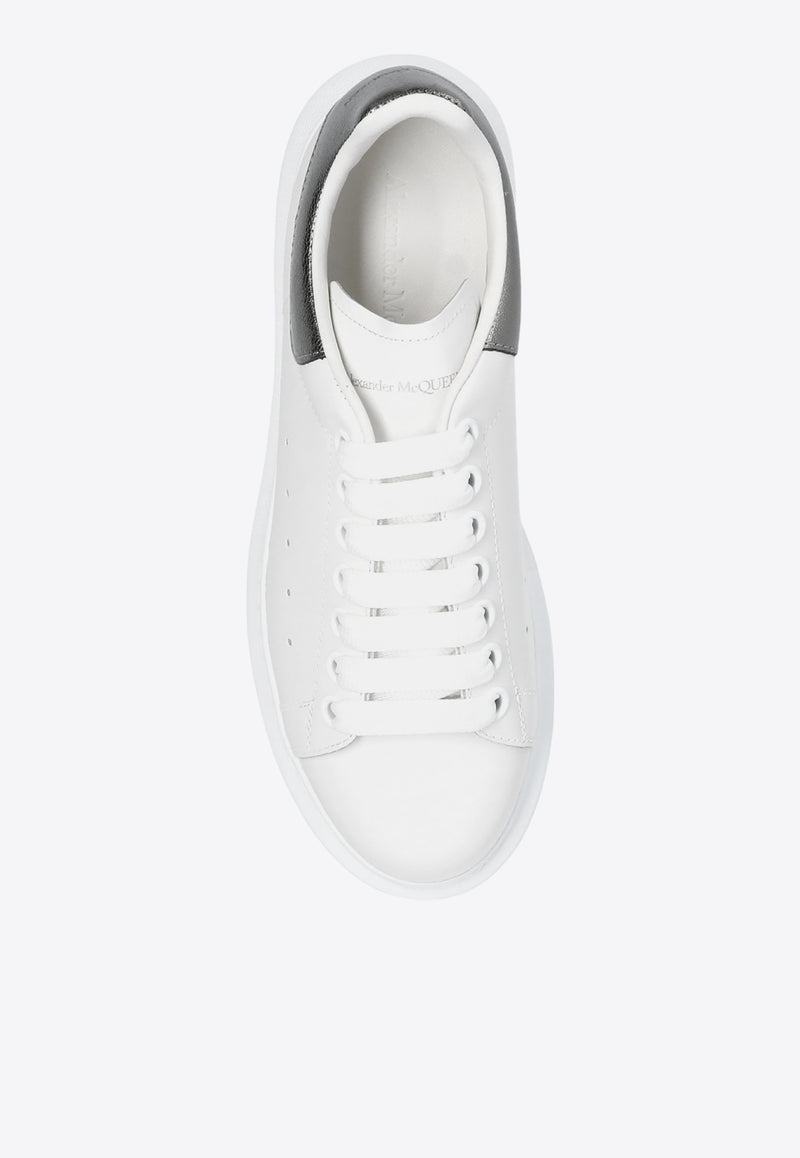 Alexander McQueen Oversized Leather Sneakers White 553770 WHFBU-9042