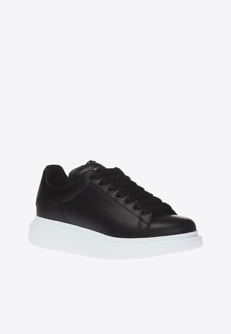 Alexander McQueen Oversized Leather Sneakers Black 553770 WHGP0-1000