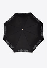 Moschino Logo Print Folding Umbrella Black 8064 TOPLESSA-BLACK