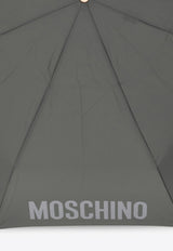 Moschino Logo Folding Umbrella 8064 TOPLESSL-GREY Gray