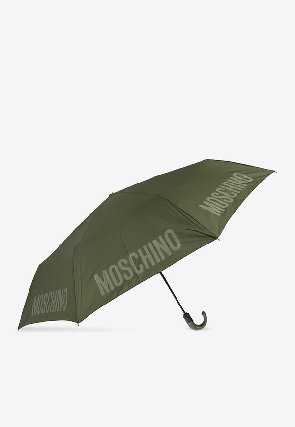 Moschino Logo Print Folding Umbrella Green 8064 TOPLESSM-MILITARY