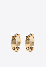 Tory Burch Miller Logo Embossed Hoop Earrings  Gold 65094 0-720