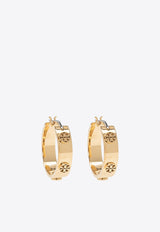 Tory Burch Miller Logo Embossed Hoop Earrings  Gold 65094 0-720