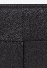 Bottega Veneta Cassette Zip-Around Wallet in Intrecciato Leather Black 651368 VCP14-8425