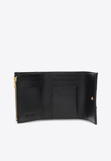 Bottega Veneta Cassette Intrecciato Leather Tri-Fold Wallet Black 651372 VCQC1-8425