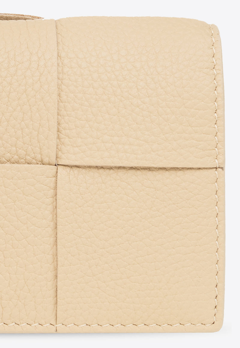 Bottega Veneta Cassette Cardholder in Intrecciato Grained Leather Porridge 651396 VCP13-9776