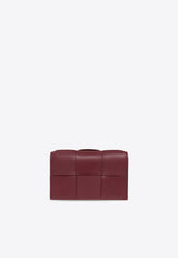 Bottega Veneta Cassette Cardholder in Intrecciato Grained Leather Bordeaux 651396 VCQC4-6208