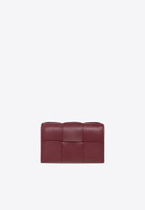 Bottega Veneta Cassette Cardholder in Intrecciato Grained Leather Bordeaux 651396 VCQC4-6208