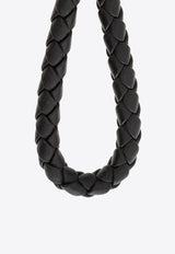 Bottega Veneta Intreccio Leather Key Ring Black