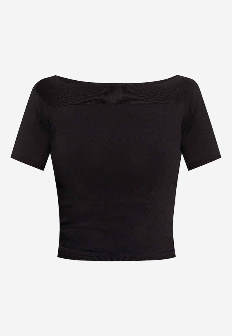 Alexander McQueen Essential Off-Shoulder Top Black 669510 Q1AV4-1000