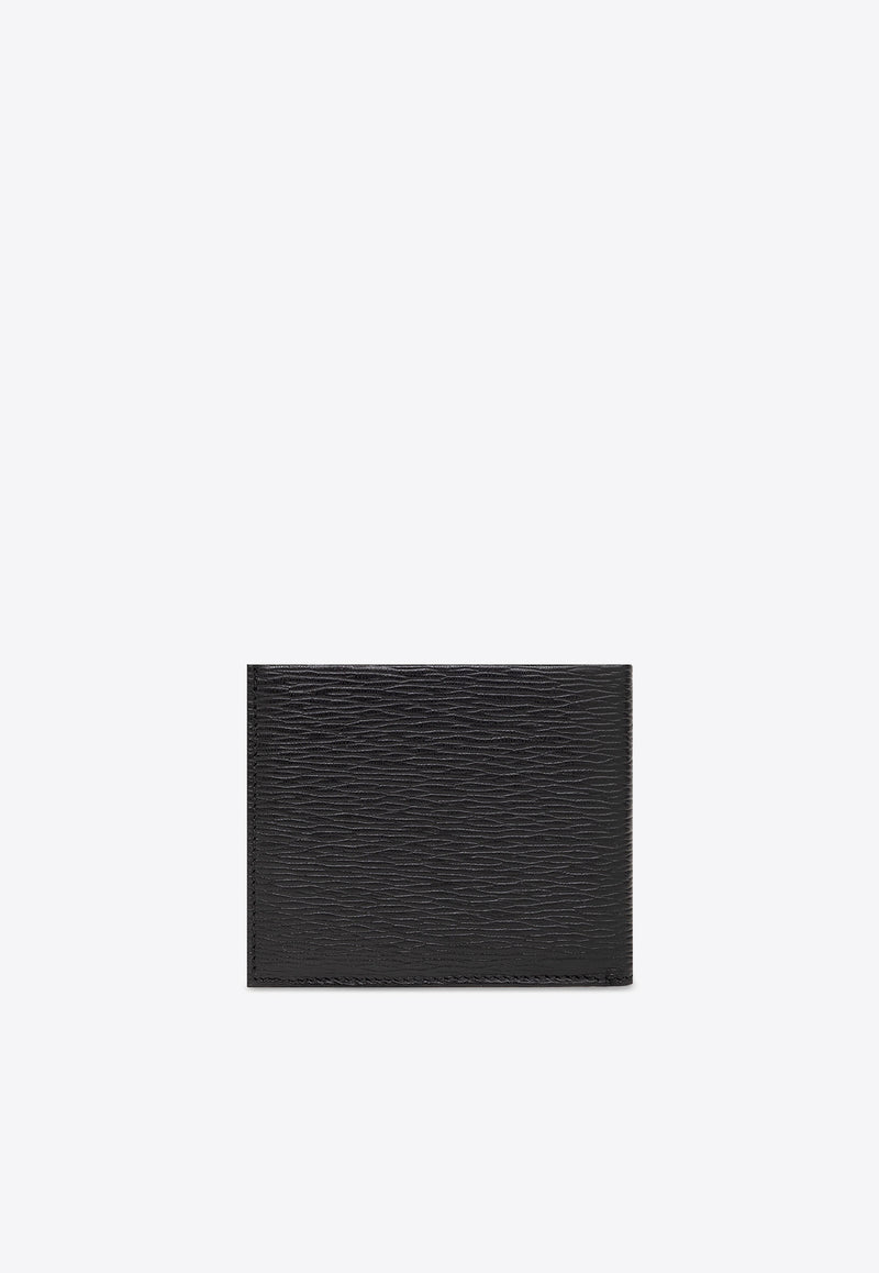 Salvatore Ferragamo Gancini Bi-Fold Leather Wallet Black 66A065 REVIVAL GANC 685986-NERO