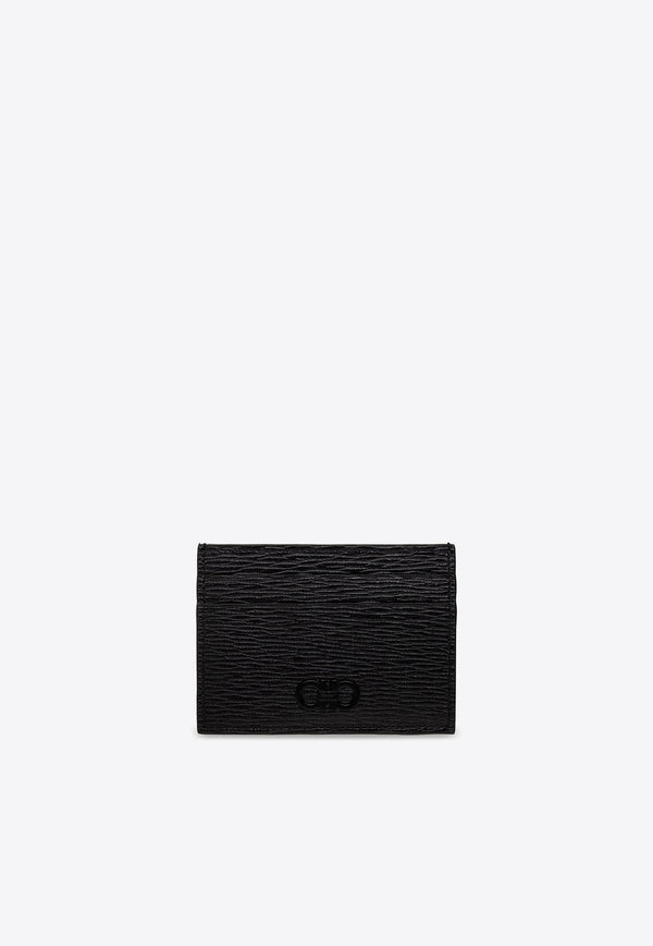 Salvatore Ferragamo Gancini Cardholder with Magnetic Clip Black 66A387 REVIVAL GANC 733364-NERO