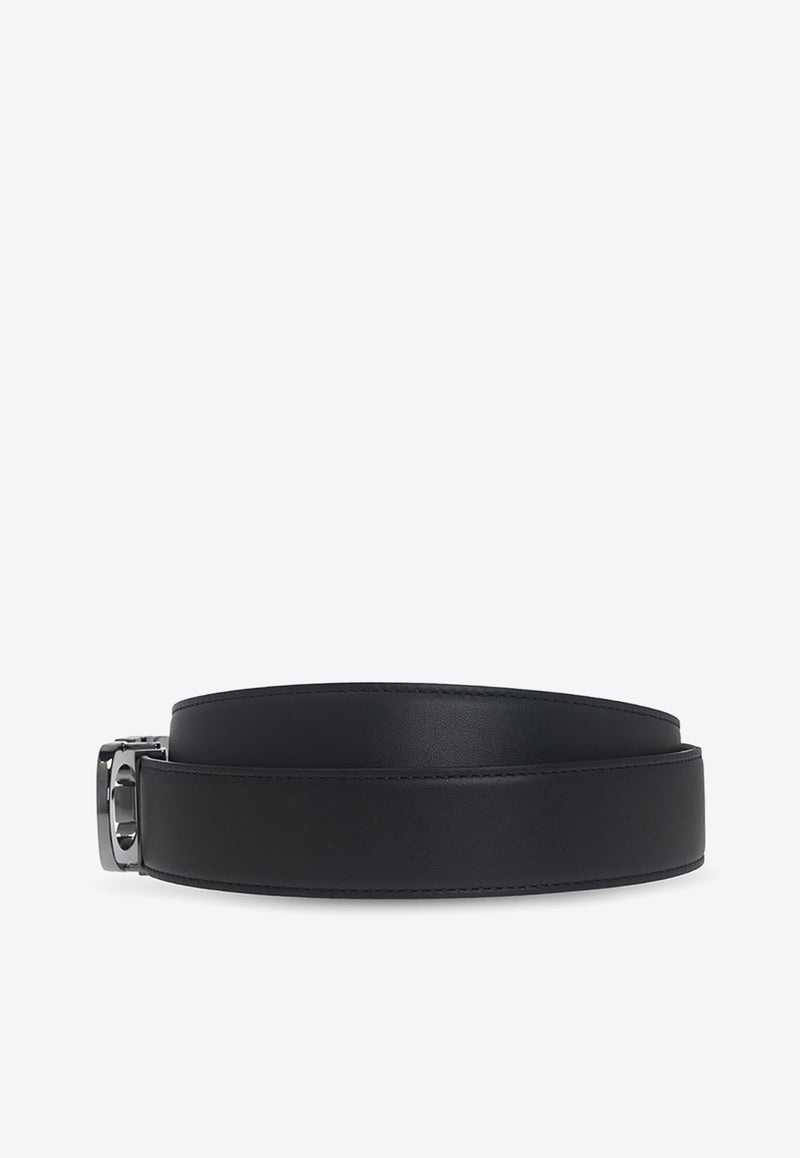 Salvatore Ferragamo Reversible Gancini Two-Tone Leather Belt Black 670084 DOUBLE ADJUS 750184-NERO