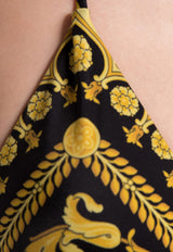 Versace Barocco Print Halterneck Bikini Top Yellow ABD08006 A232992-A7900