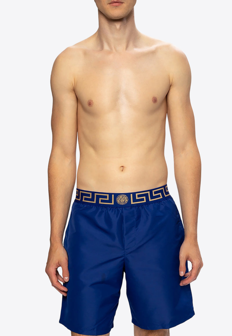 Versace Greca-Waistband Swim Shorts Blue ABU01023 A232415-A85K