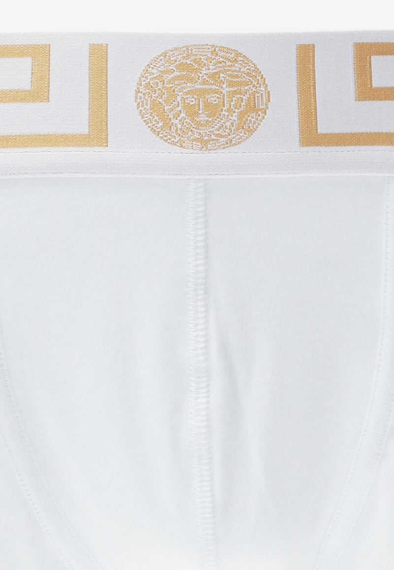 Versace Greca Waistband Boxer Briefs White AU10026 A232741-A81H