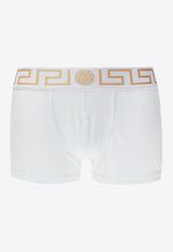 Versace Greca Waistband Boxer Briefs White AU10026 A232741-A81H