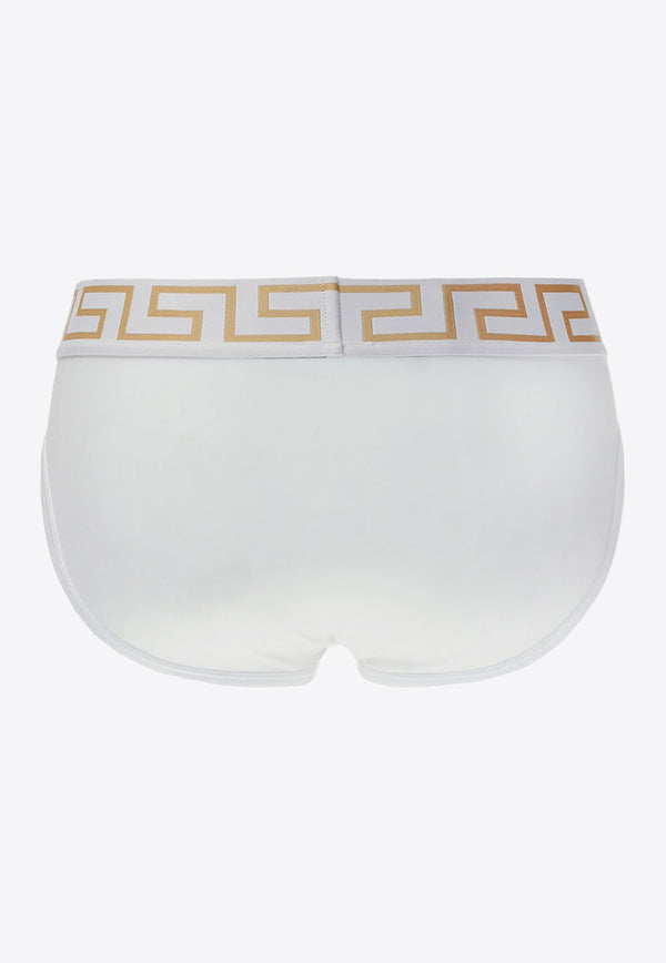 Versace Greca Border Briefs AU10027 A232741-A81H White