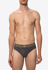 Versace Greca Border Briefs AU10027 A232741-A9X1 Gray